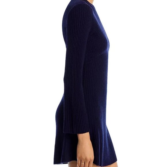 Aqua Cashmere Navy Contour Ribbed Mini Dress - Size XXL - Picture 2 of 5
